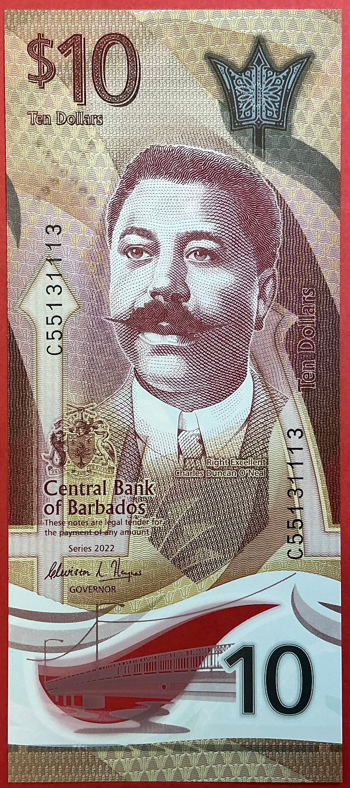 Barbados - 10 Dollars 2022 P#W82 Kvalitet 0