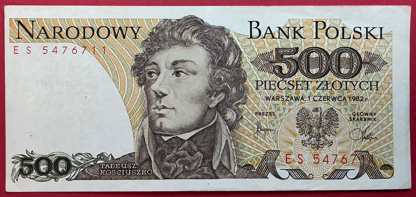 Poland - 500 Zlotych 1.6.1982 P#145d Kvalitet 1+/01