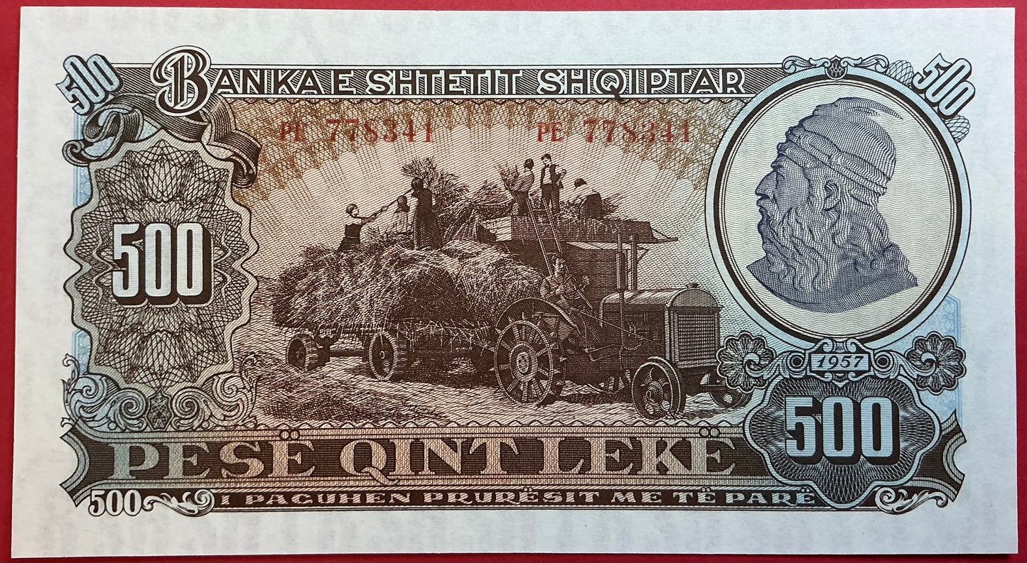 Albania - 500 Lekë 1957 P#31a Kvaliet 0