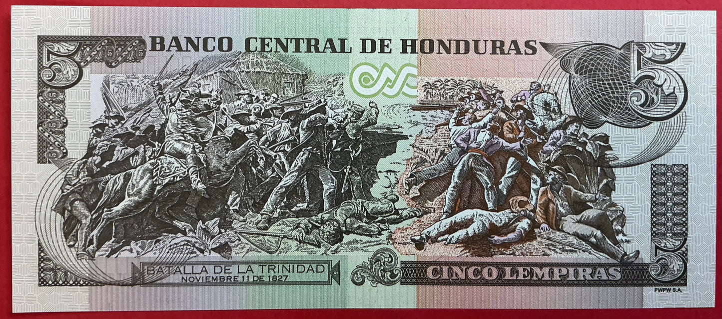 Honduras - 5 Lempiras 2019 P#98 Kvalitet 0