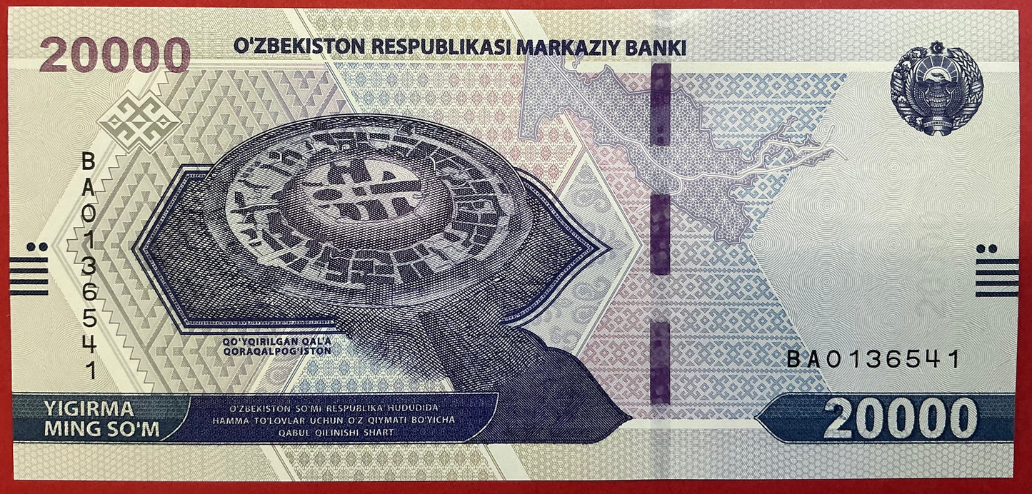Usbekistan - 20.000 Sum 2021 P#W90 Kvalitet 01/0