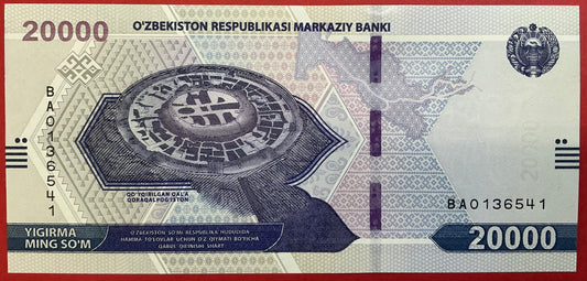 Usbekistan - 20.000 Sum 2021 P#W90 Kvalitet 01/0