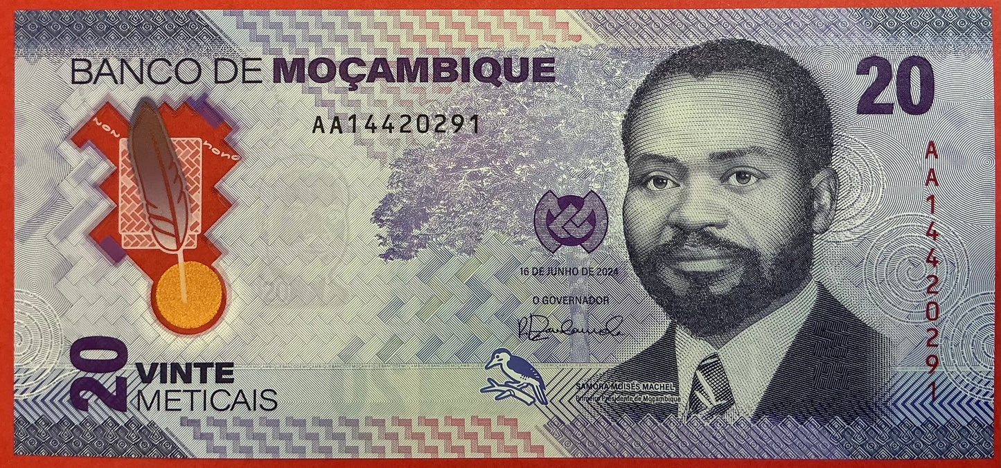 Mozambique - 20 Meticais 16.6.2024 PW155 Kvalitet 0