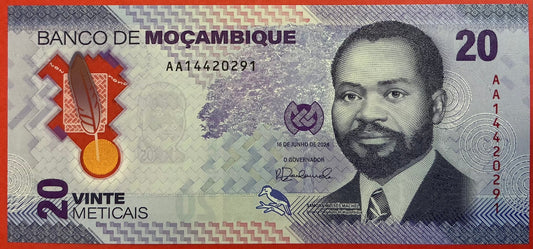 Mozambique - 20 Meticais 16.6.2024 PW155 Kvalitet 0