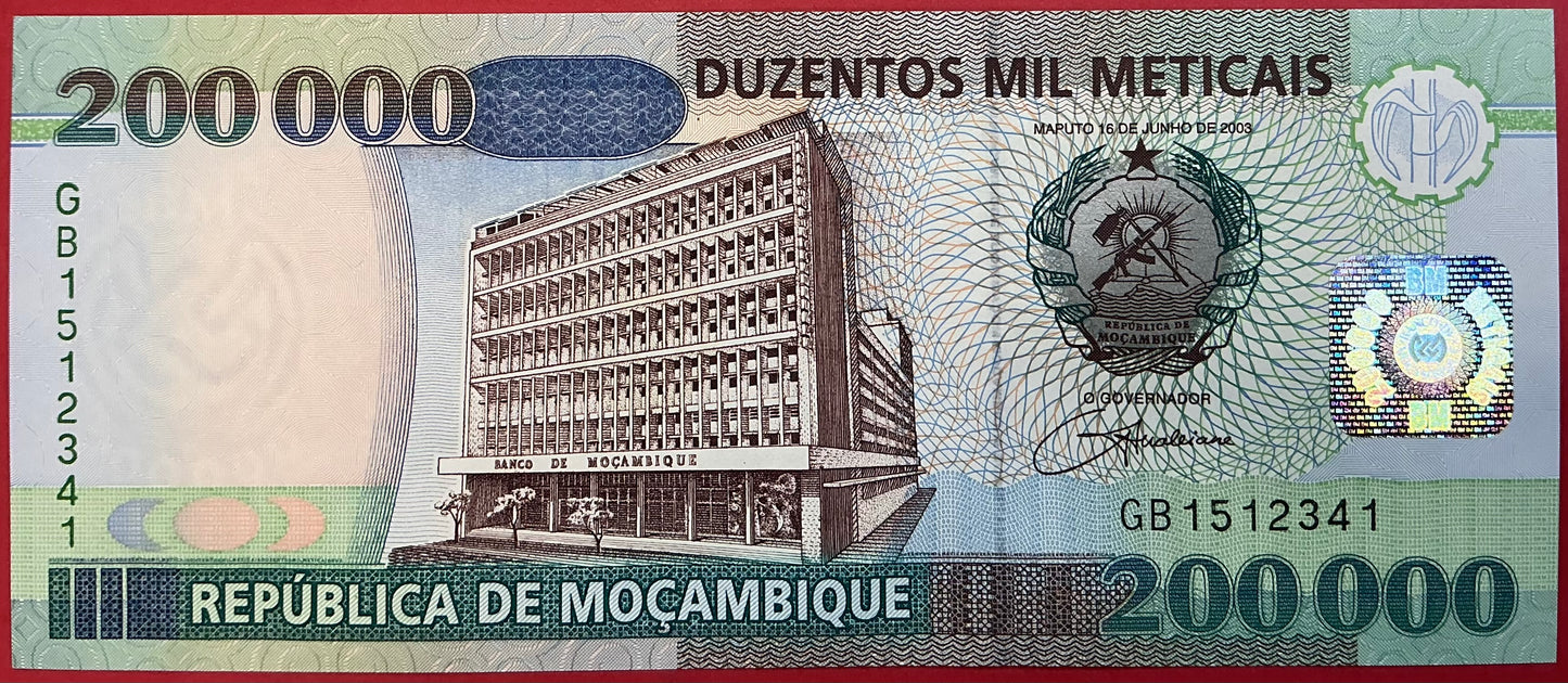 Mozambique - 200.000 Meticais 16.6.2003 P#141 Kvalitet 0