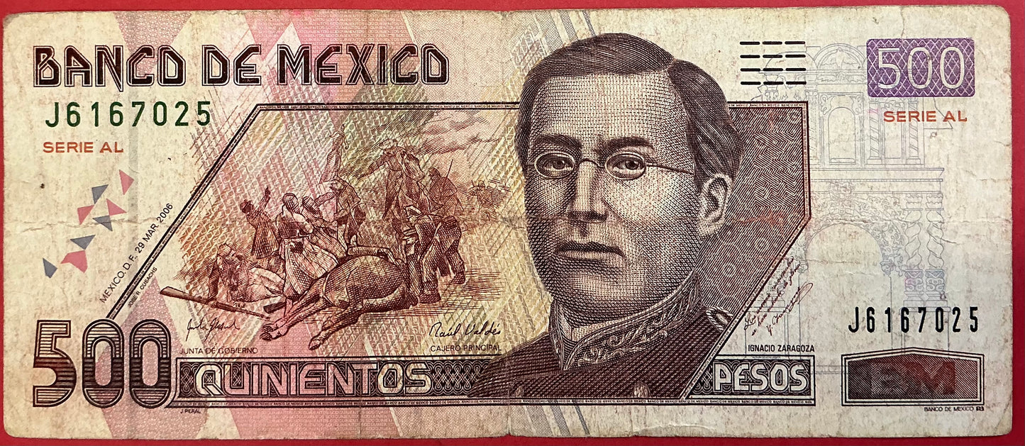 Mexico - 500 Pesos 29.3.2006 P#120 Kvalitet 1-/1