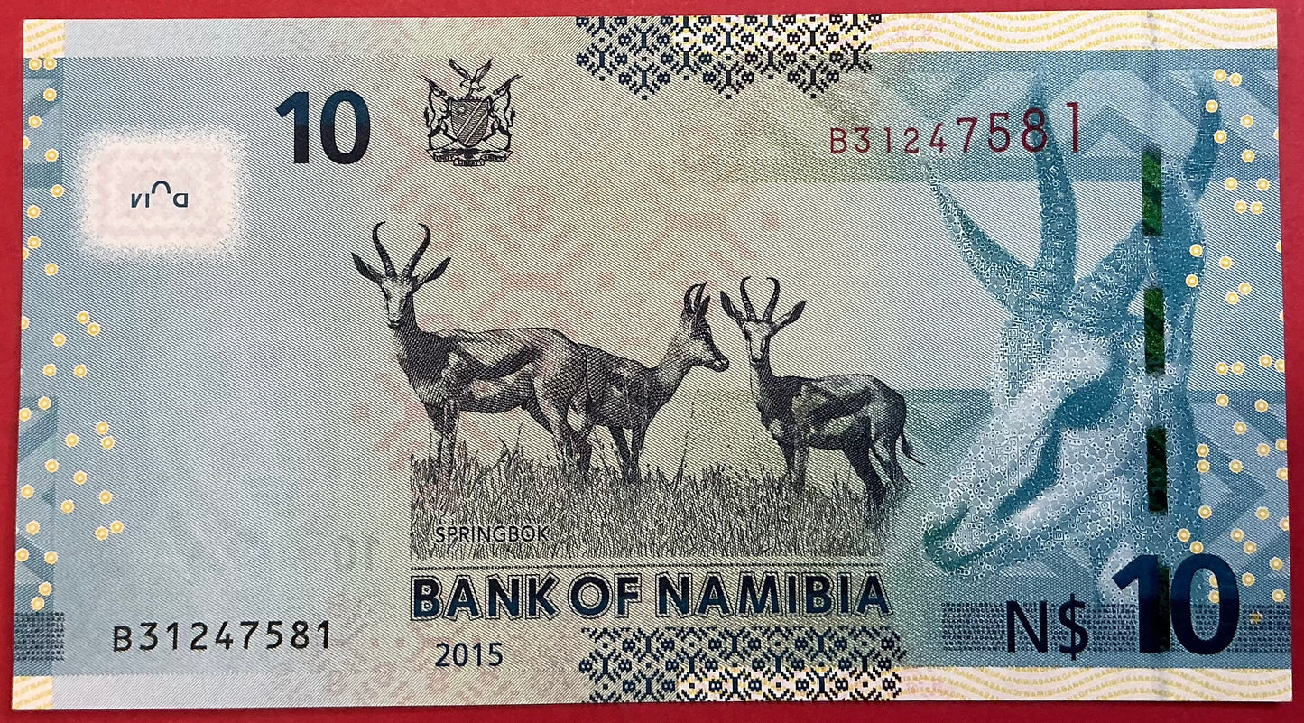 Namibia - 10 Namibia Dollars 2015 P#16 Kvalitet 0