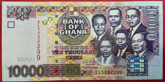 Ghana - 10.000 Cedis 4.8.2003 P#35b Kvalitet 0