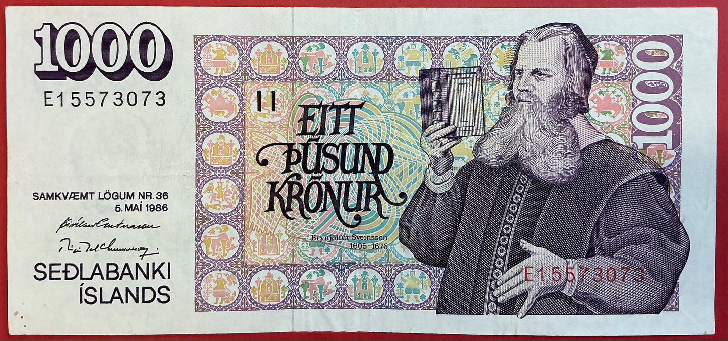 Iceland - 1000 Krónur (1994) P#56a Kvalitet 1+