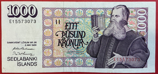 Iceland - 1000 Krónur (1994) P#56a Kvalitet 1+