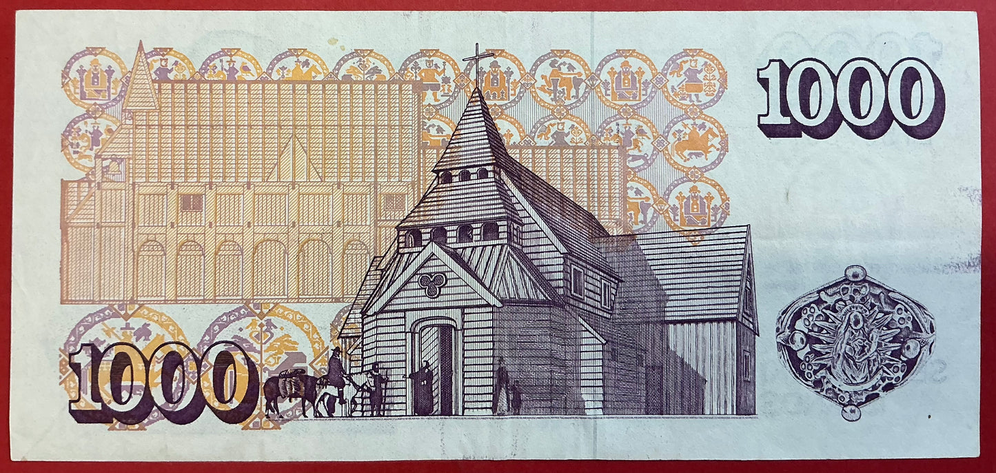 Iceland - 1000 Krónur (1994) P#56a Kvalitet 1+