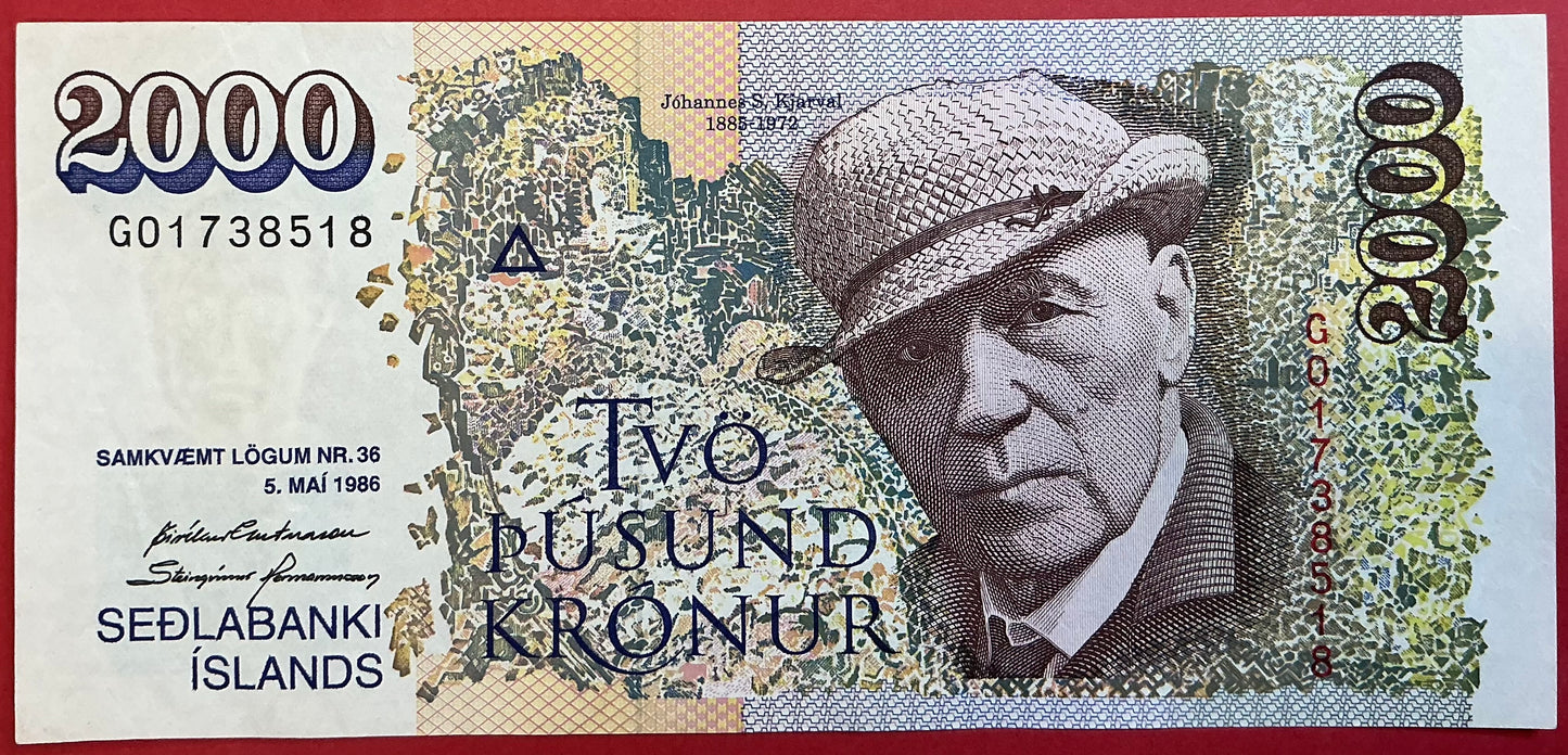 Iceland - 2000 Krónur (1995) P#57a Kvalitet 1+