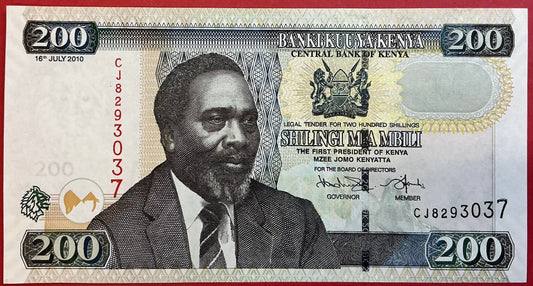 Kenya - 200 Shillings 16.7.2010 P#49e Kvalitet 01