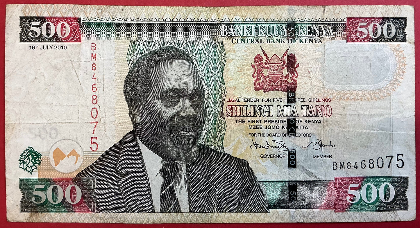 Kenya - 500 Shillings 16.7.2010 P#50e Kvalitet 1