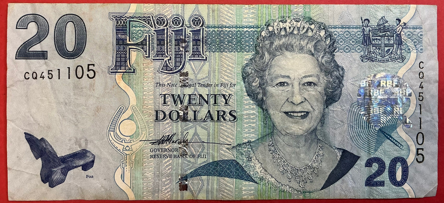 Fiji - 20 Dollars (2007) P#112a Kvalitet 1