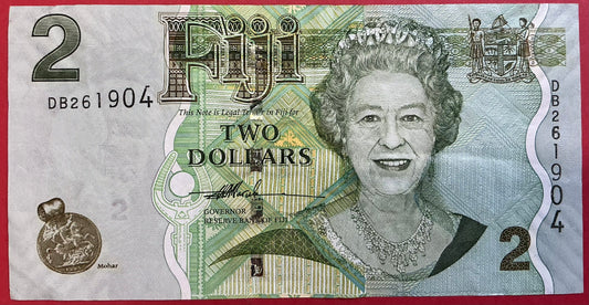 Fiji - 2 Dollars (2007) P#109a Kvalitet 1/1+