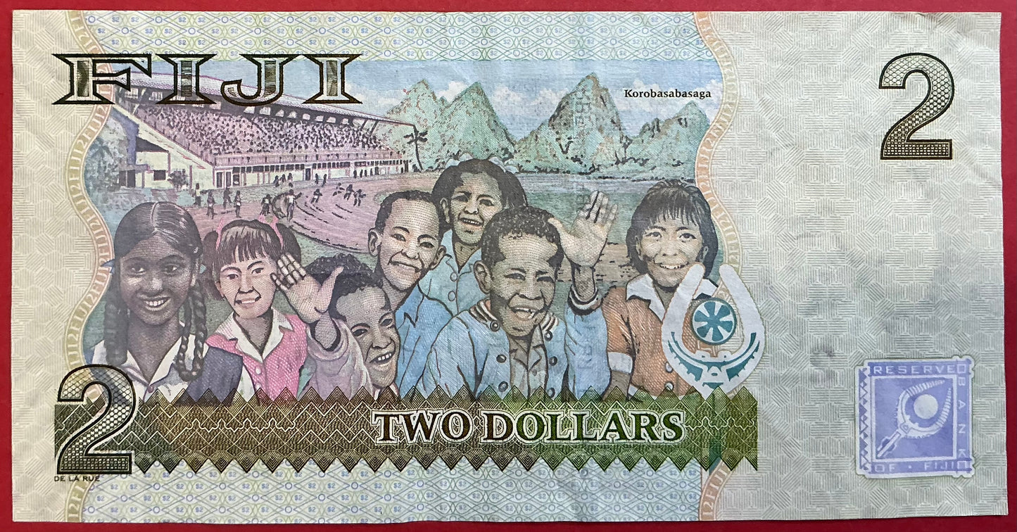 Fiji - 2 Dollars (2007) P#109a Kvalitet 1/1+