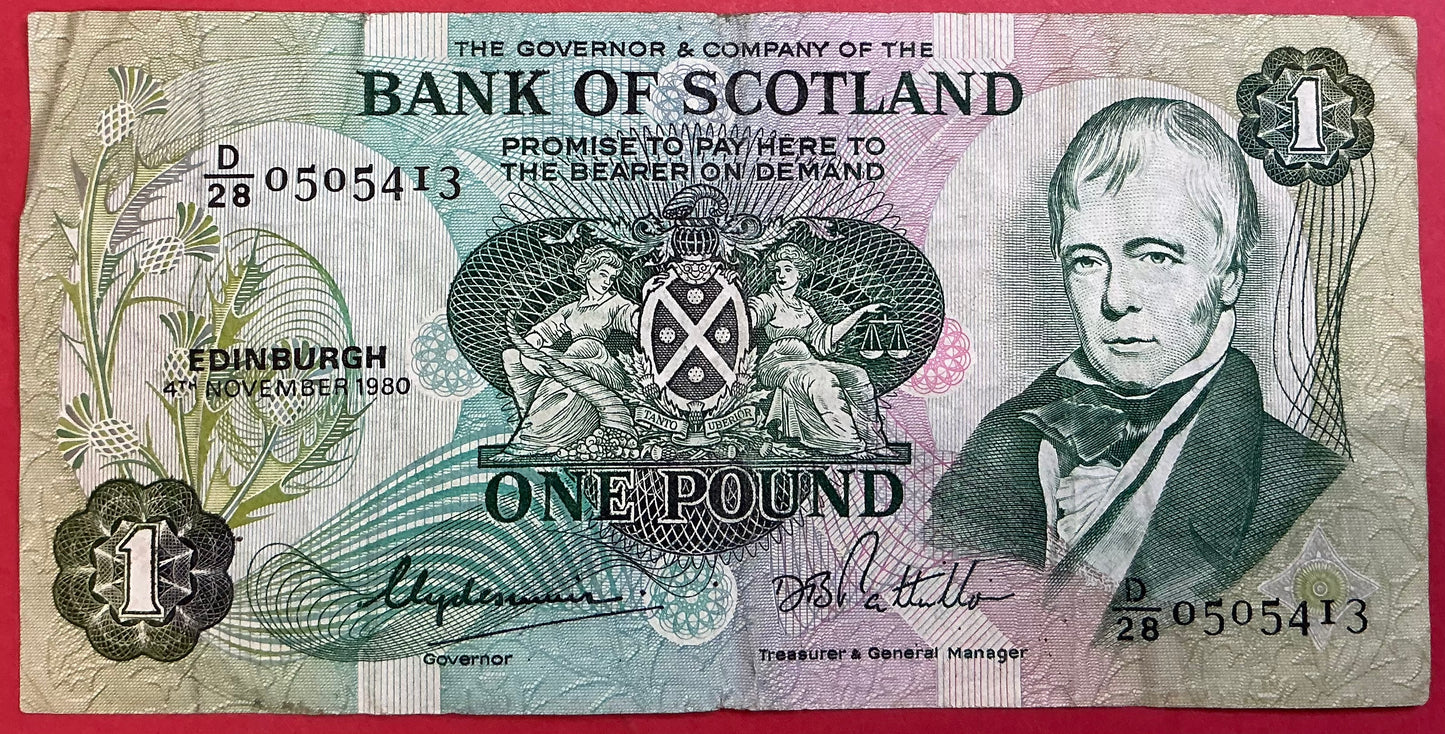 Scotland - 1 Pound 4.11.1980 P#111d Kvalitet 1