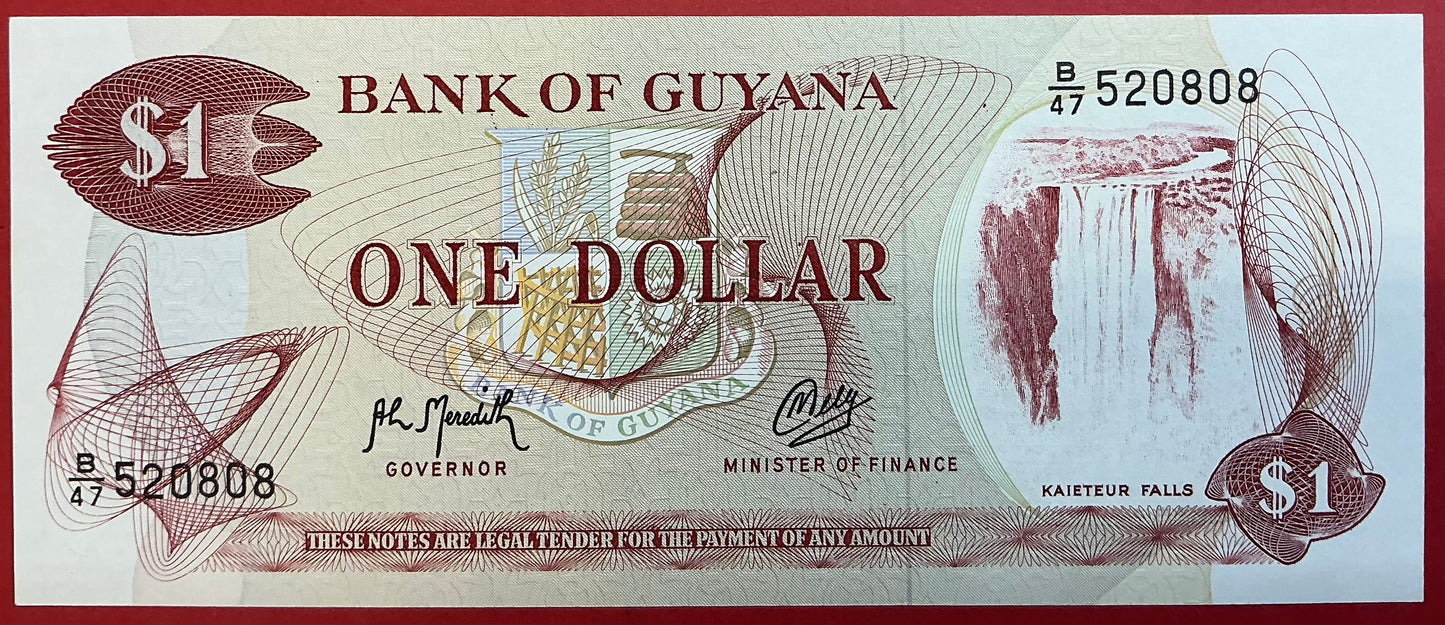 Guyana - 1 Dollar 1992 P#21g Kvalitet 0