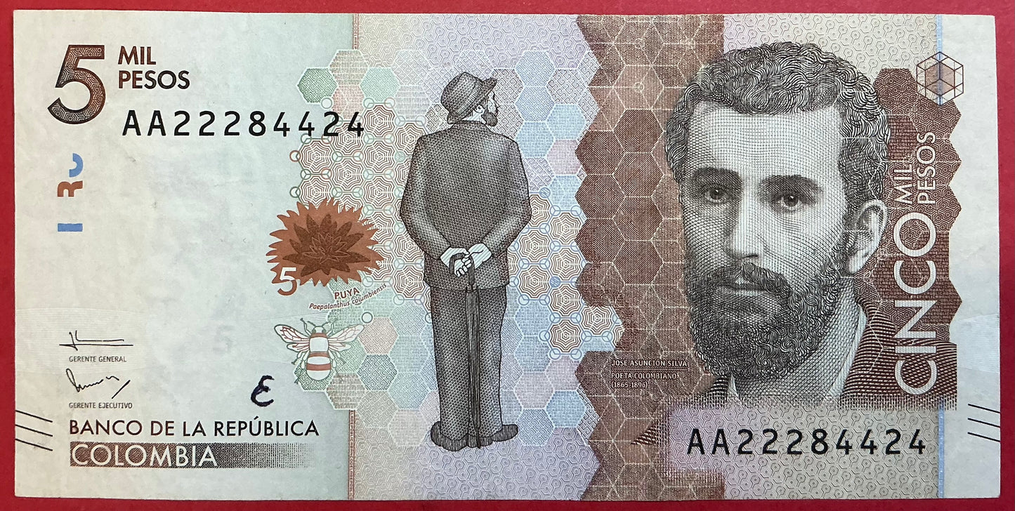 Colombia - 5000 Pesos 19.8.2015 P#459a Kvalitet 1+