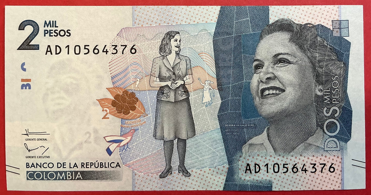 Colombia - 2000 Pesos 19.8.2015 P#458a Kvalitet 01/0
