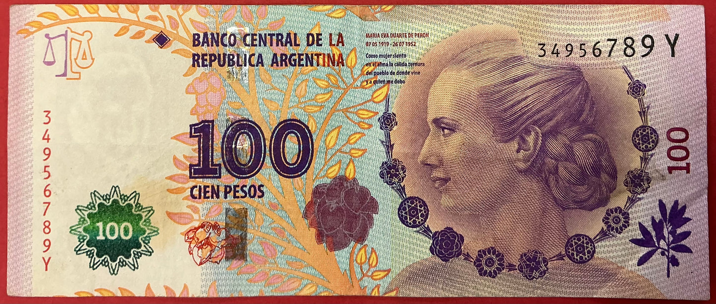 Argentina - 100 Peso (2012) P#358b Kvalitet 1+