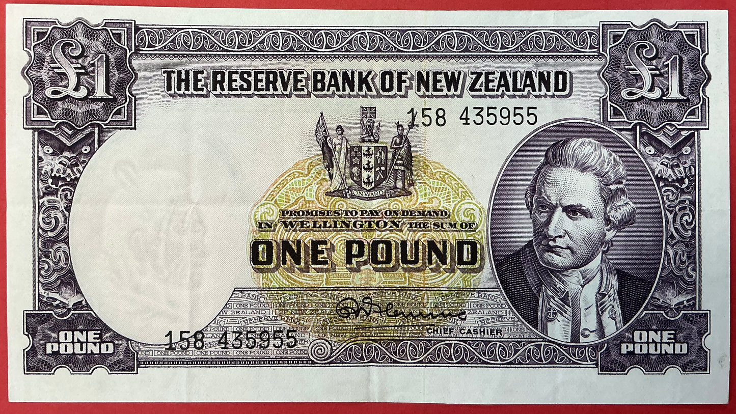 New Zealand - 1 Pound (1960-67) P#159d Kvalitet 1+