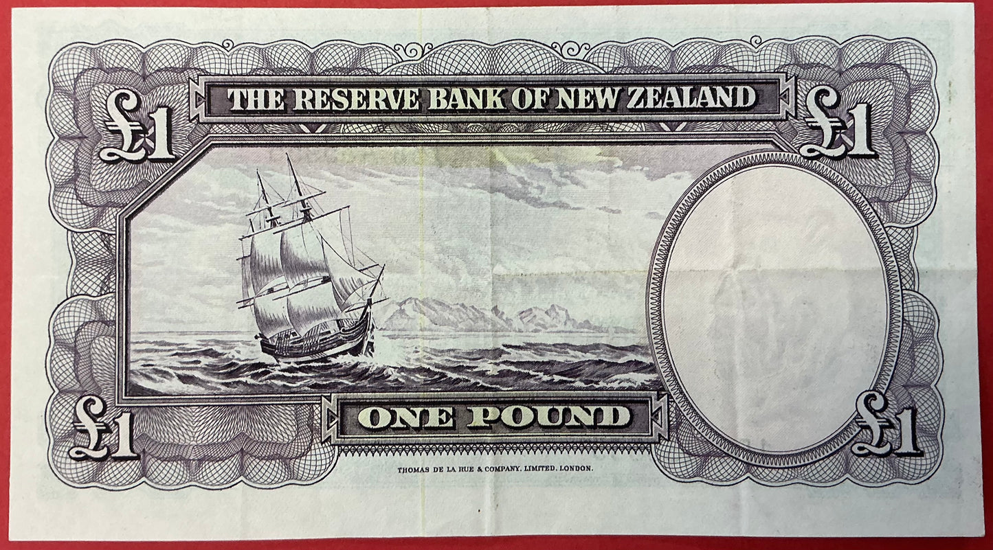 New Zealand - 1 Pound (1960-67) P#159d Kvalitet 1+