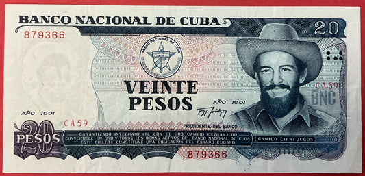 Cuba - 20 Peso 1991 P#110a Kvalitet 1+