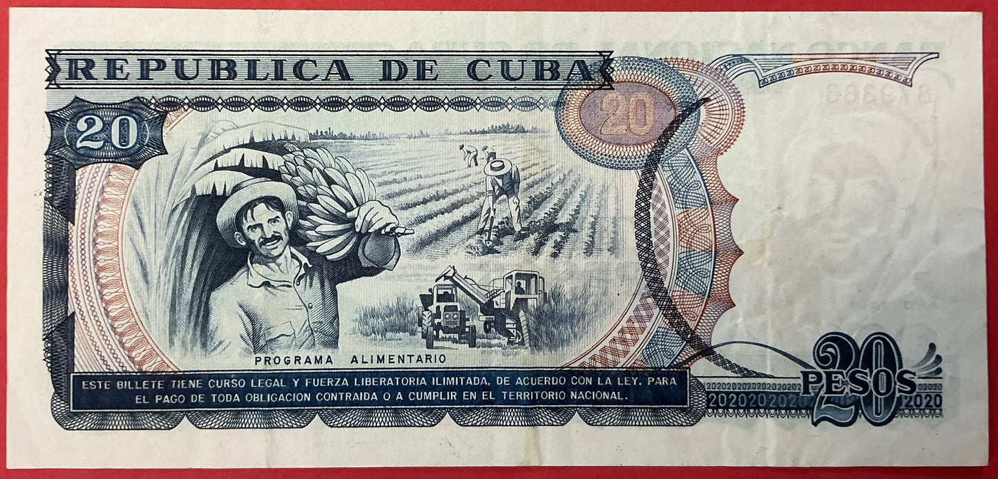 Cuba - 20 Peso 1991 P#110a Kvalitet 1+