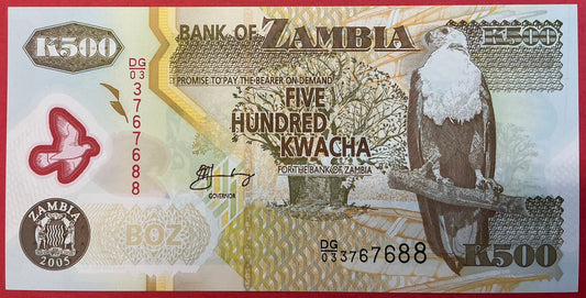 Zambia - 500 Kwacha 2005 P#43d Kvalitet 0