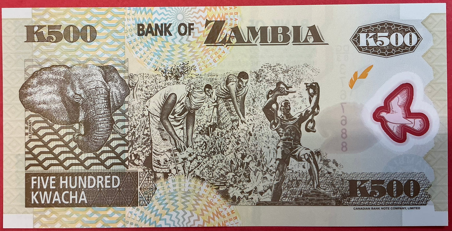 Zambia - 500 Kwacha 2005 P#43d Kvalitet 0