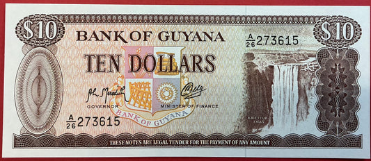 Guyana - 10 Dollars (1966-92) P#23f Kvalitet 0