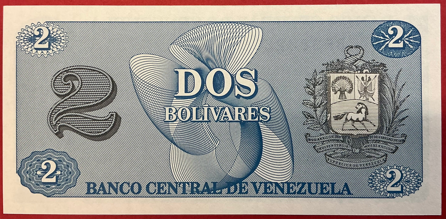 Venezuela - 2 Bolivares 5.10.1989 P#69 Kvalitet 0