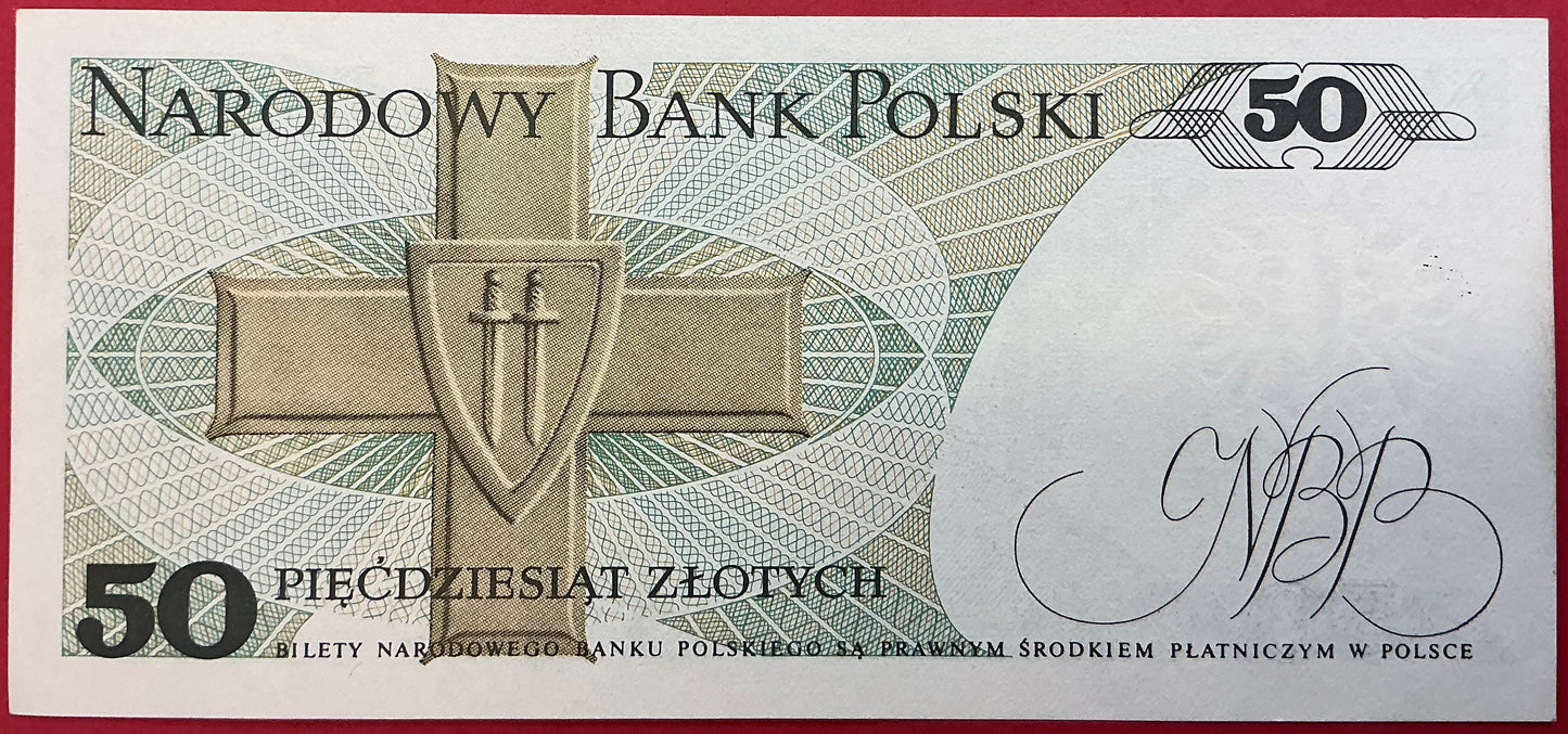 Poland - 50 Zlotych 1.6.1988 P#142c Kvalitet 0