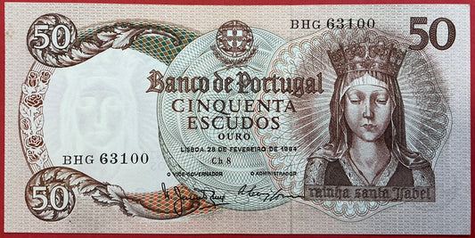 Portugal - 50 Escudos 28.2.1964 P#168 Kvalitet 0