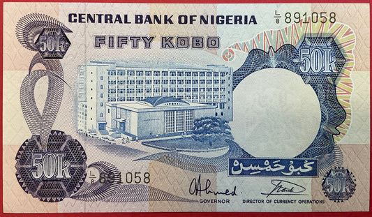 Nigeria - 50 Kobo (1973-78) P#14g Kvalitet 0
