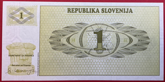 Slovenia - 1 Tolar 1990 P#1a Kvalitet 0