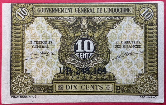 France Indo-China - 10 Cent 1942 P#89a Kvalitet 01
