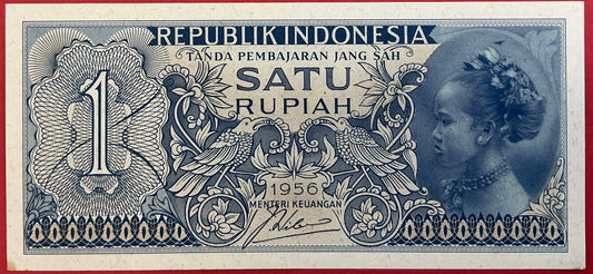 Indonesia - 1 Rupiah 1956 P#74 Kvalitet 01