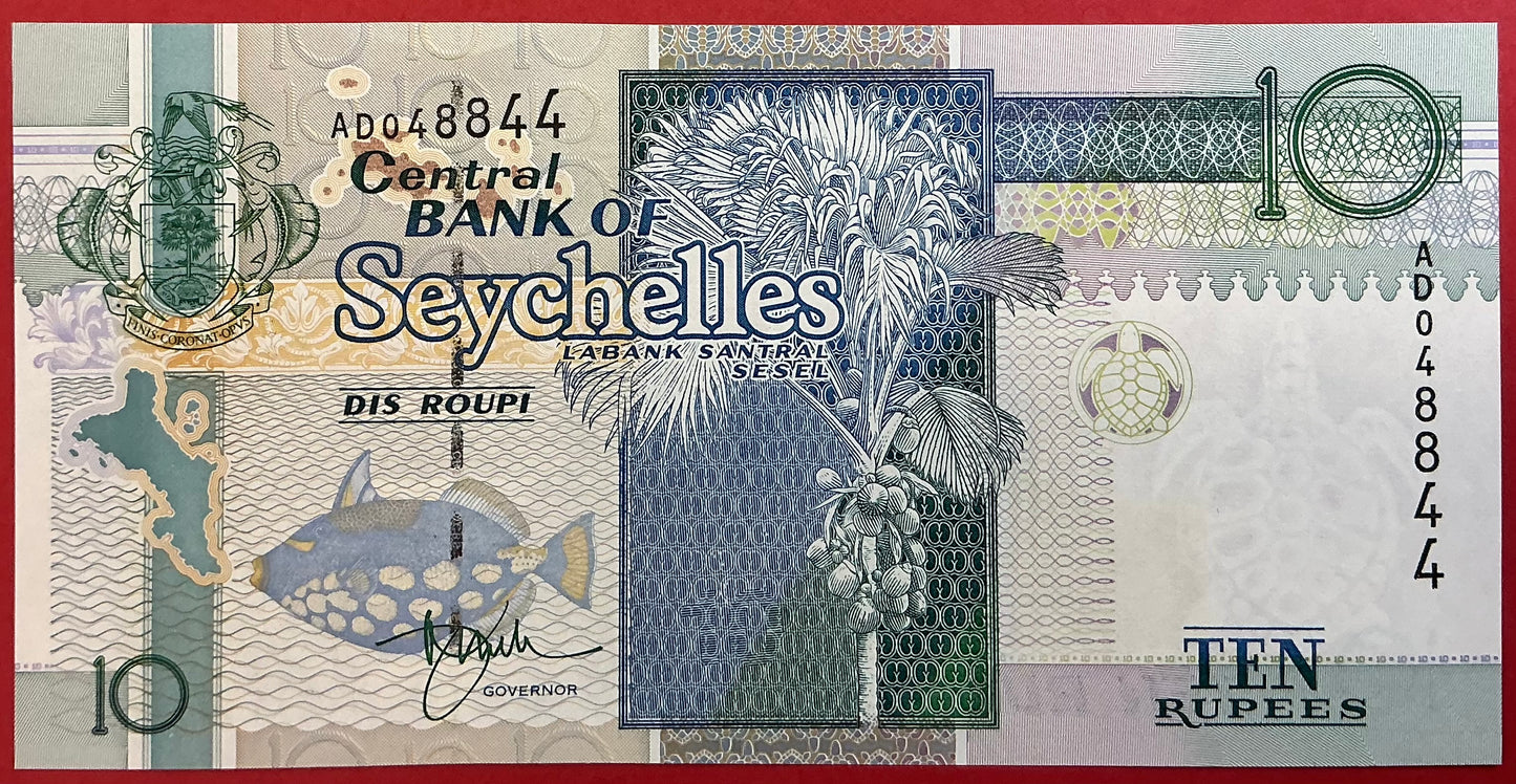 Seychelles - 10 Rupees (1998-2008) P#36a Kvalitet 0