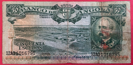 Angola - 50 Escudos 18.8.1956 P#88a Kvalitet 1-