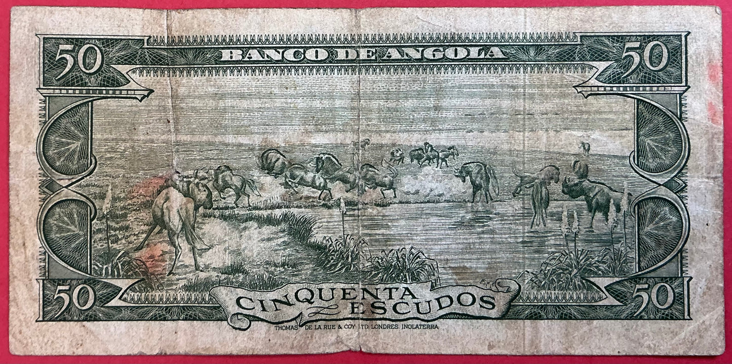 Angola - 50 Escudos 18.8.1956 P#88a Kvalitet 1-