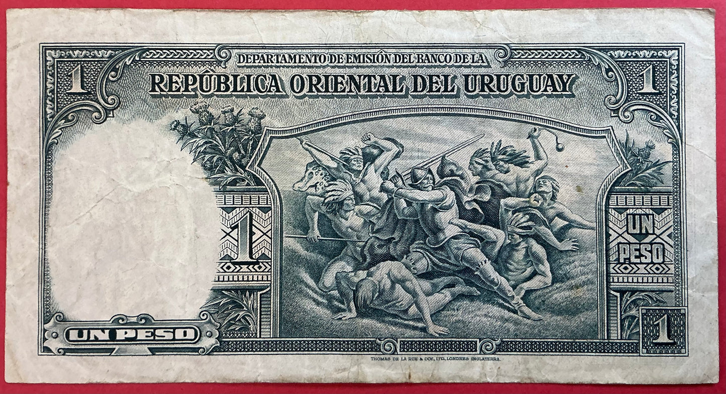 Uruguay - 1 Peso 14.8.1935 P#28c Kvalitet 1
