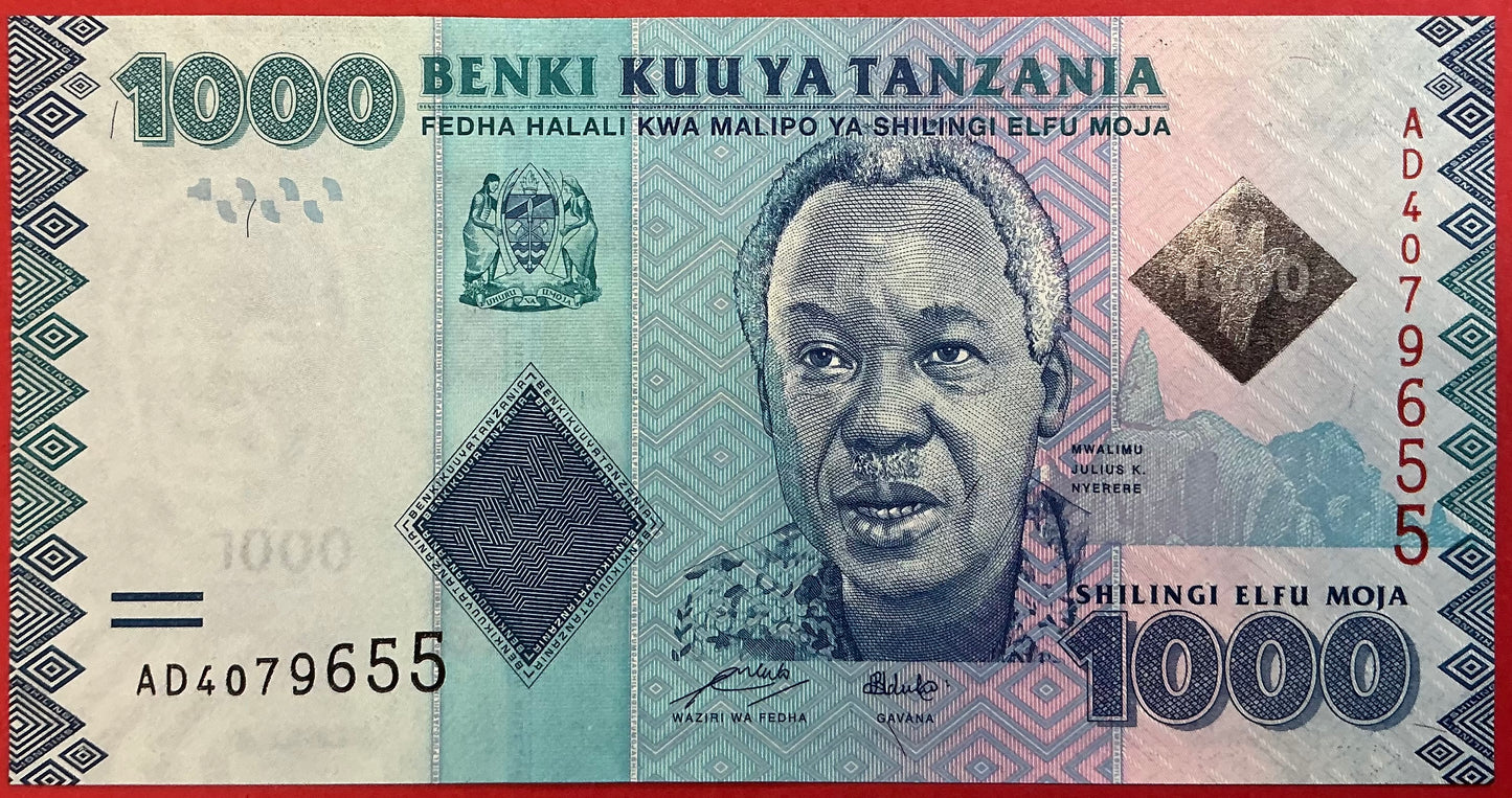 Tanzania - 1000 Shilingi 2010 P#41a Kvalitet 0