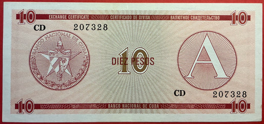 Cuba - 10 Peso *Foreign Exchange Certificates* P#FX4 Kvalitet 01