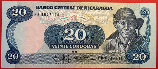 Nicaragua -20 Córdobas 1985 P#152a Kvalitet 0
