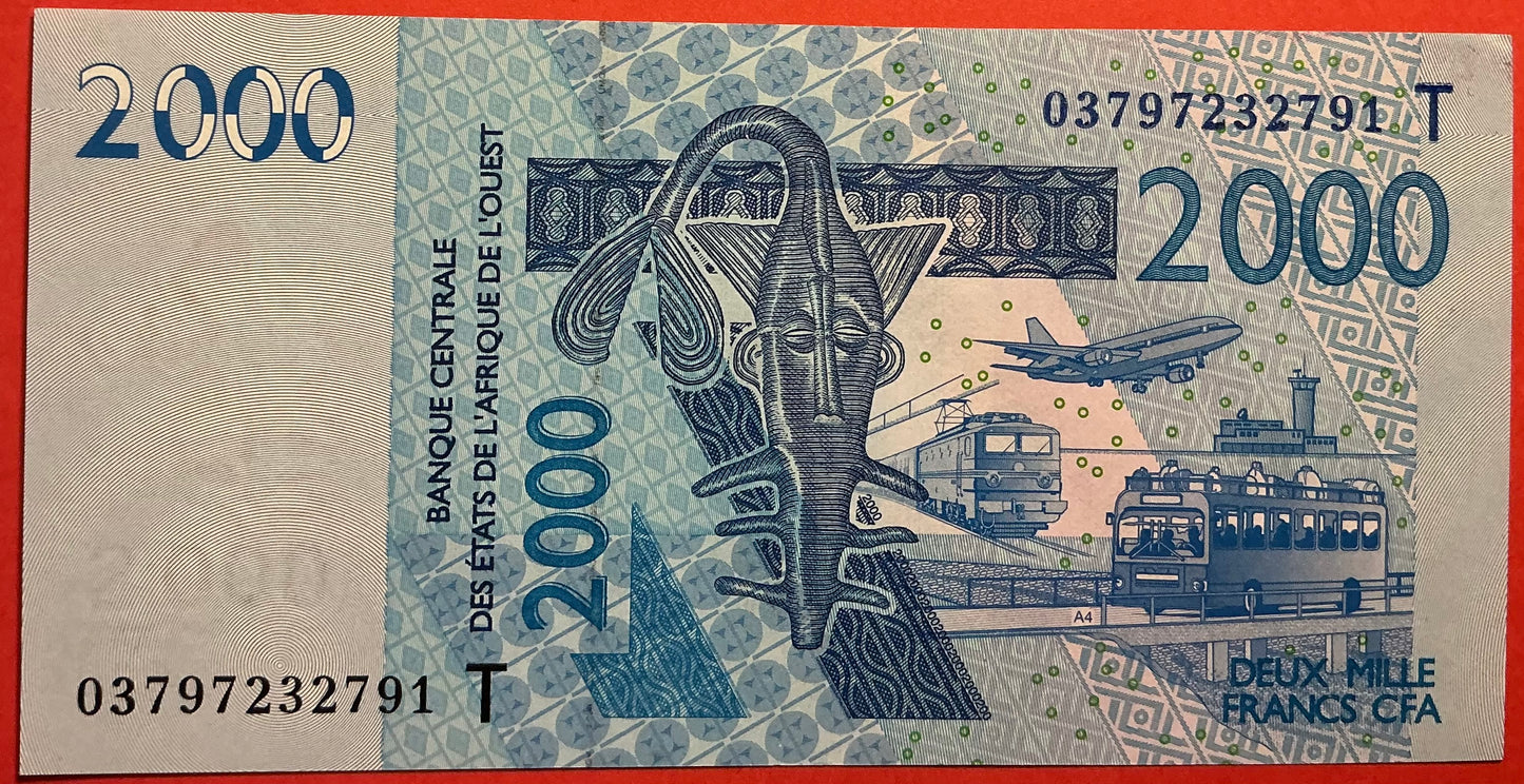 West African States/Togo - 2000 Francs 2003 P#816Ta Kvalitet 0