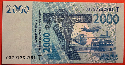 West African States/Togo - 2000 Francs 2003 P#816Ta Kvalitet 0