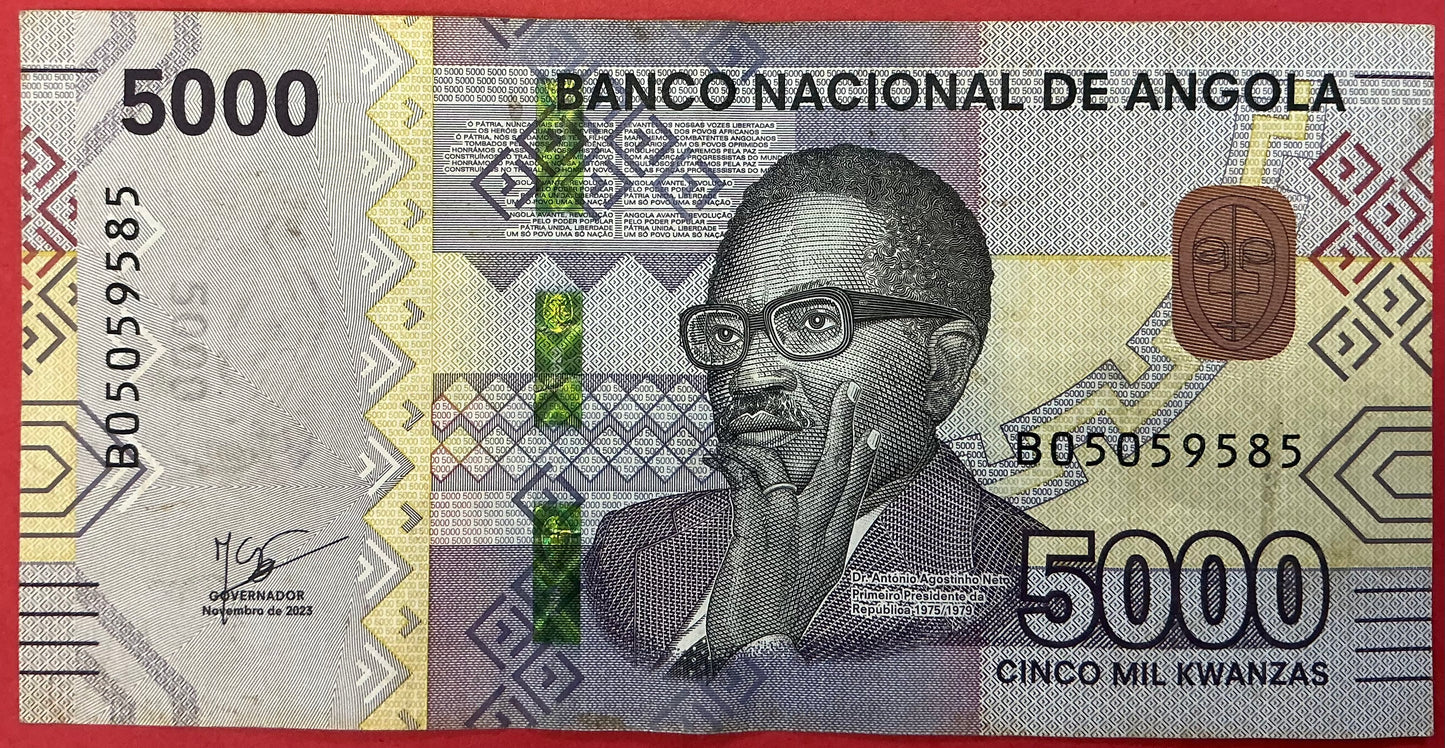 Angola - 5000 Kwanzas 2023 P#W164 Kvalitet 1/1+